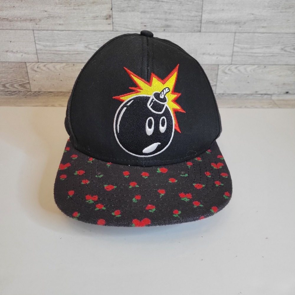 The Hundreds Adam Bomb Black Snapback Hat Cap Adjustable Cotton Blend